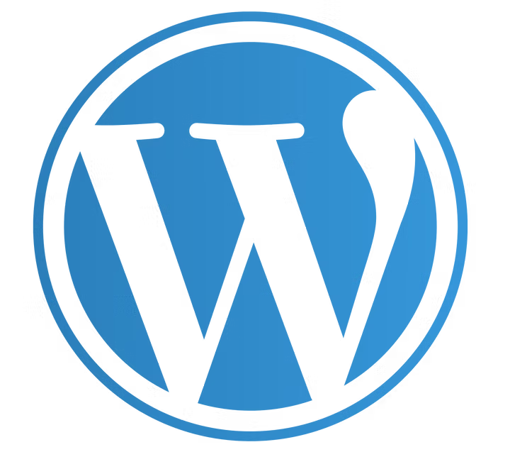 blue wordpress icon design on transparent background png